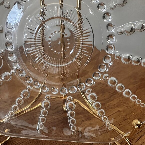 Federal Glass Columbia Clear Depression Glass Side Plates Set of 4 Vintage 1930s - Picture 4 of 5